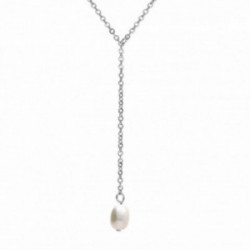 Collier acier et perle de culture