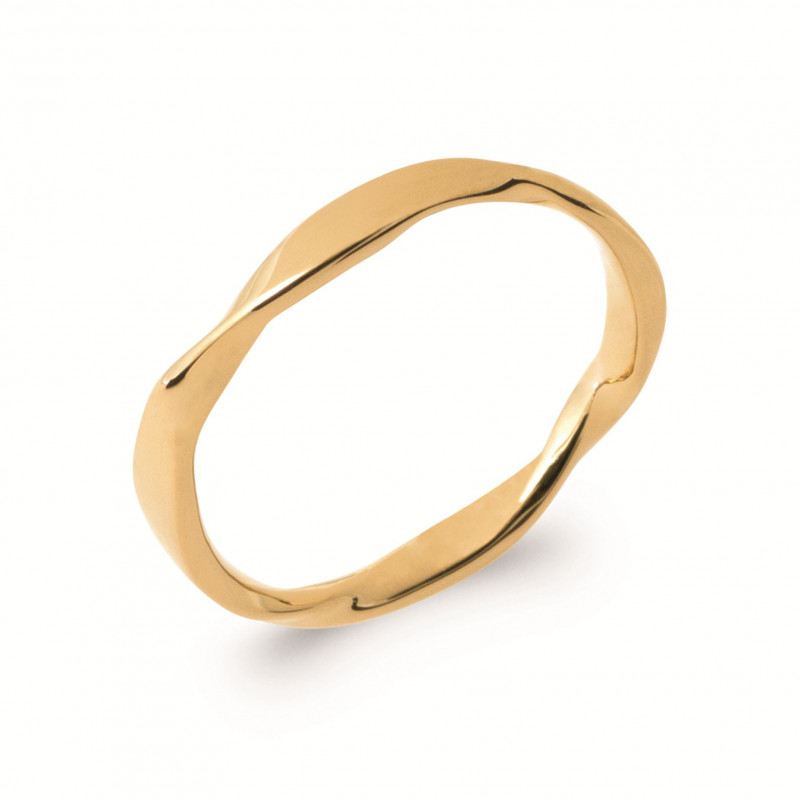 Bague torsadée plaqué or