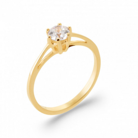 Bague solitaire en plaqué or
