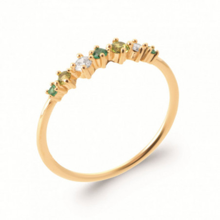 Bague multipierres plaqué or