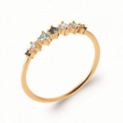 Bague multipierres bleues plaqué or