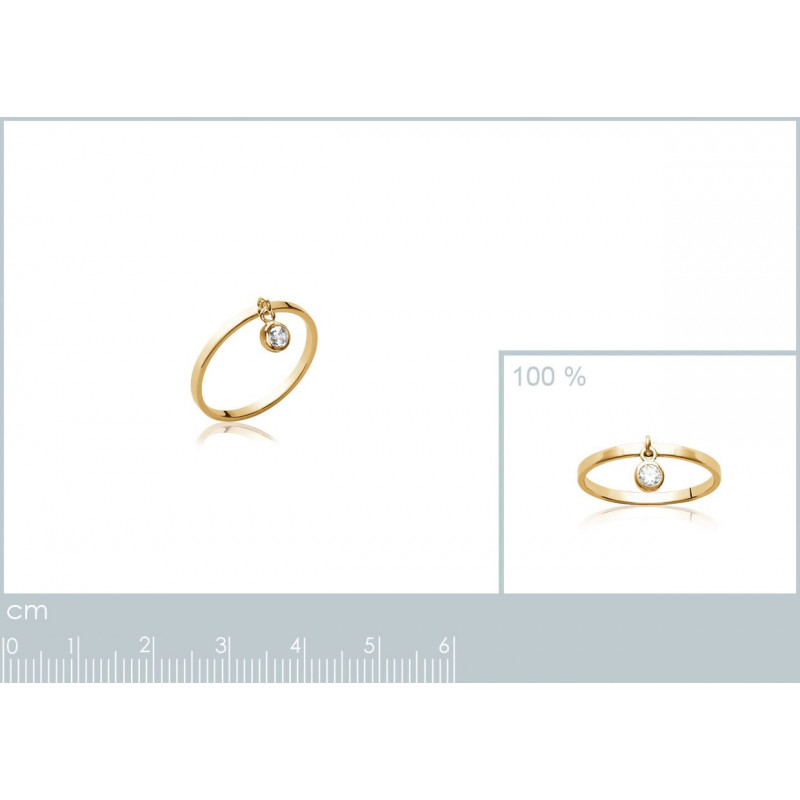 Bague pampille plaqué or