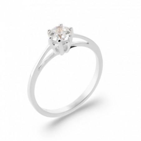 Bague solitaire argent