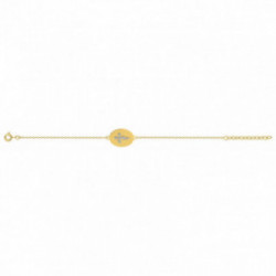 Bracelet plaque avec croix en oxydes