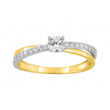 Bague solitaire or jaune 375/1000 ème