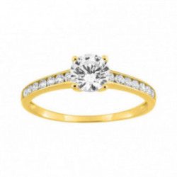 Bague solitaire or jaune 375/1000 ème