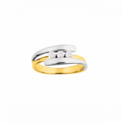 Bague trilogie or 375/1000ème bicolore