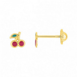 Boucles d'oreilles cerises enfant or 375/1000ème