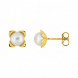 Boucles d'oreilles perles or 375/1000ème
