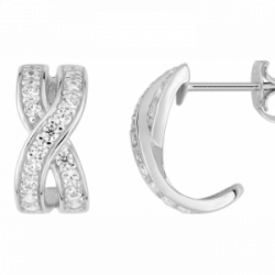 Boucles d'oreilles or blanc 375/1000ème