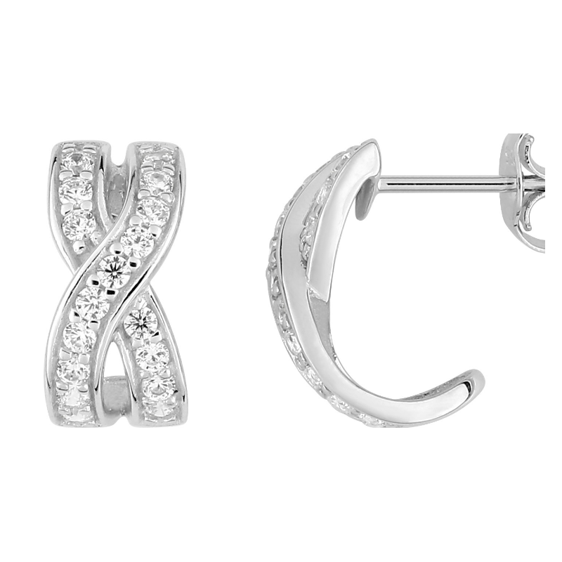 Boucles d'oreilles or blanc 375/1000ème