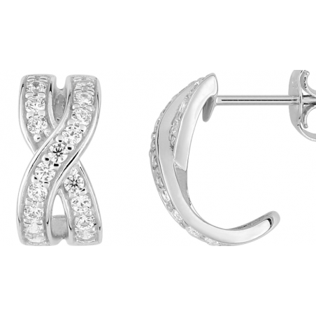 Boucles d'oreilles or blanc 375/1000ème