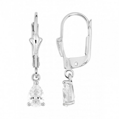 Boucles d'oreilles or blanc 375/1000ème