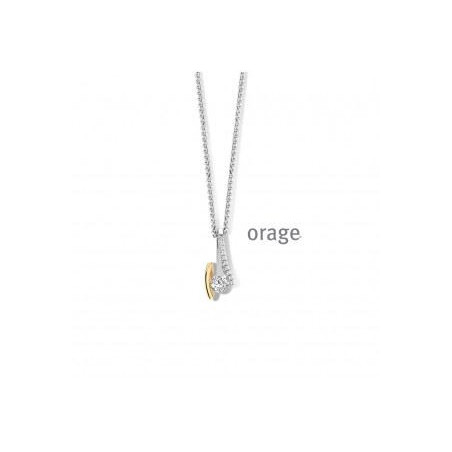Collier bicolore argent et oxydes