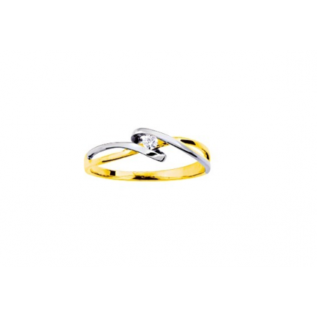Bague bicolore or 375/1000ème