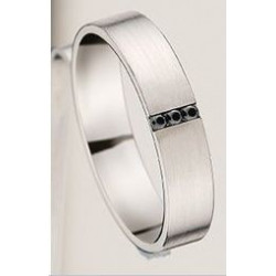 Alliance homme platine et diamants noirs