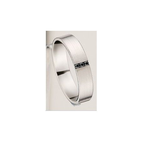 Alliance homme platine et diamants noirs