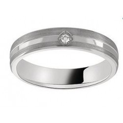 Alliance homme platine et diamant