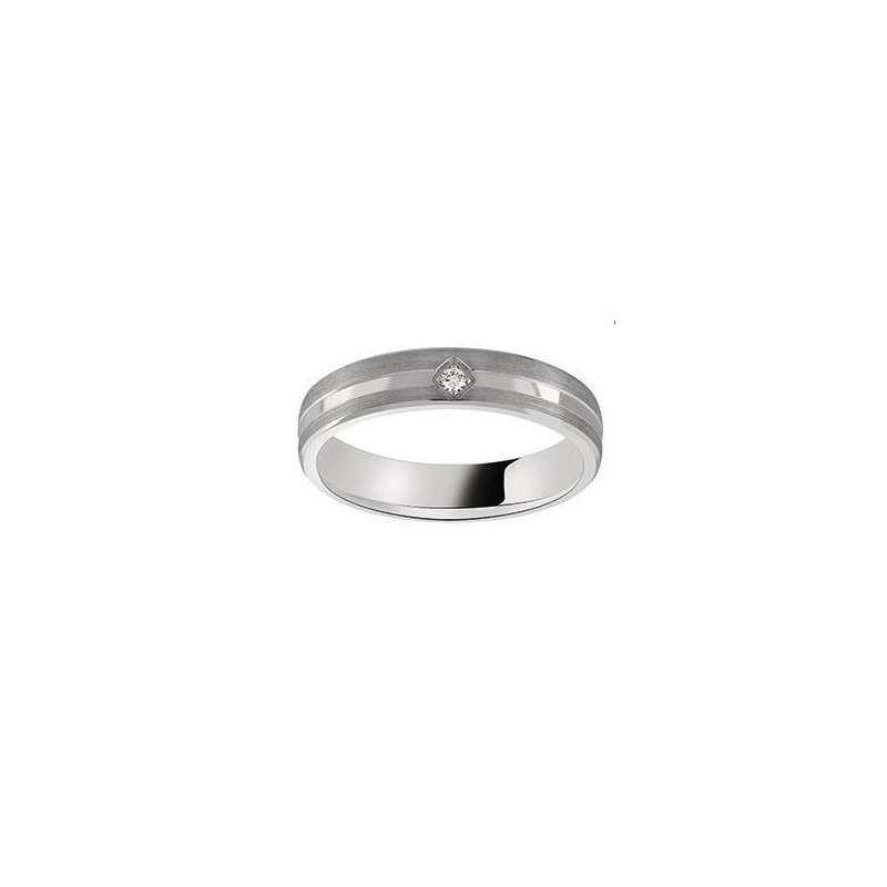 Alliance homme platine et diamant