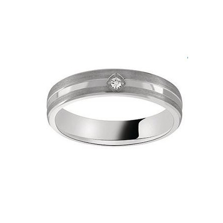 Alliance homme platine et diamant
