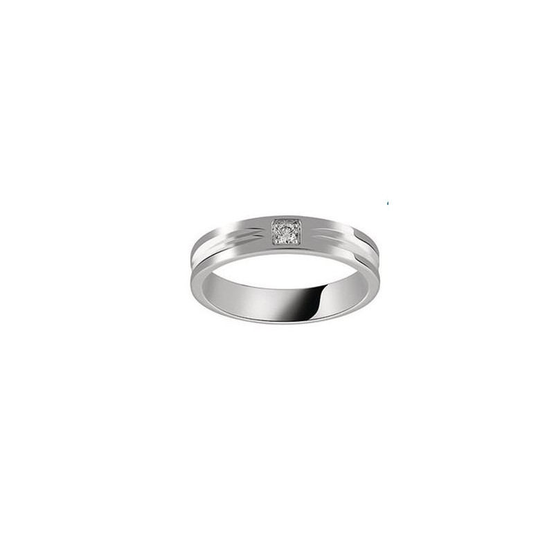 Alliance homme platine et diamant