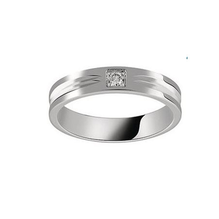 Alliance homme platine et diamant