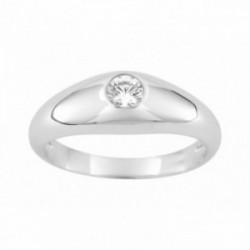 Bague jonc argent avec oxyde