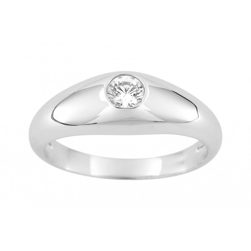 Bague jonc argent avec oxyde