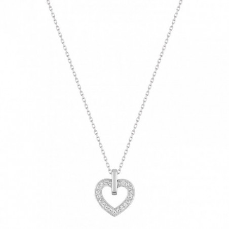 Collier coeur or blanc
