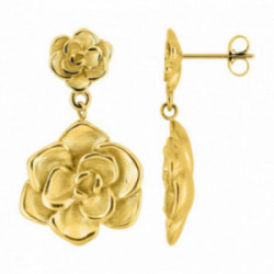 Boucles d'oreilles fleur acier
