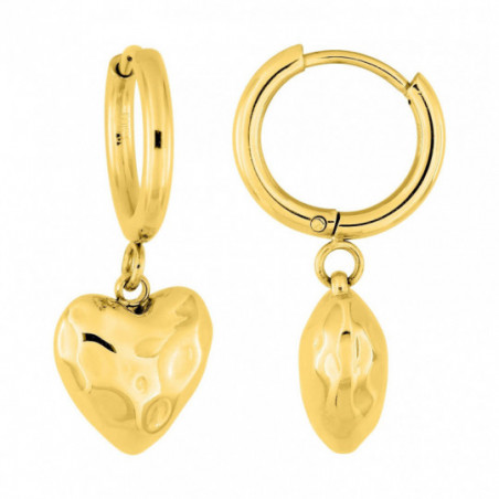 Boucles d'oreilles coeur acier